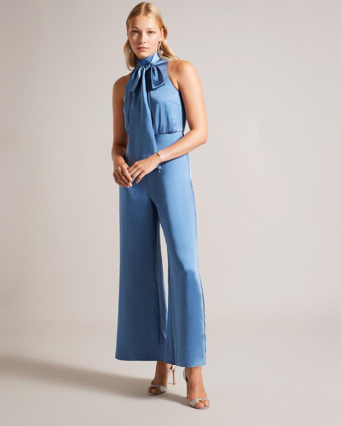 Combinaison Ted Baker Satin Pussybow Bleu Femme | PMX-60093990